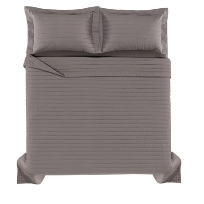 JOGO DE COLCHA MONTELEONE ARDOSIA QUEEN 2,40x2,60 200 fios 100% algodão Trussardi