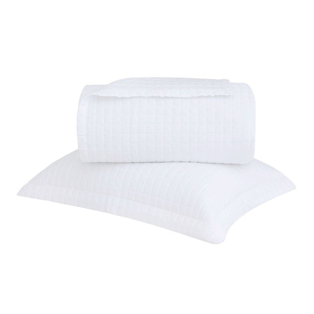 Kit Colcha Buddemeyer New Colors Micromatelassê 2 Peças 270 Fios 100% Algodão Cetim Solteiro Cor Branco