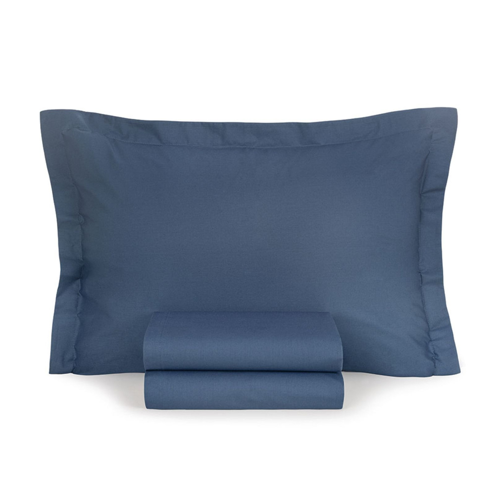 Jogo de Cama Solteiro 200 Fios 100% Algodão Tom Marinho