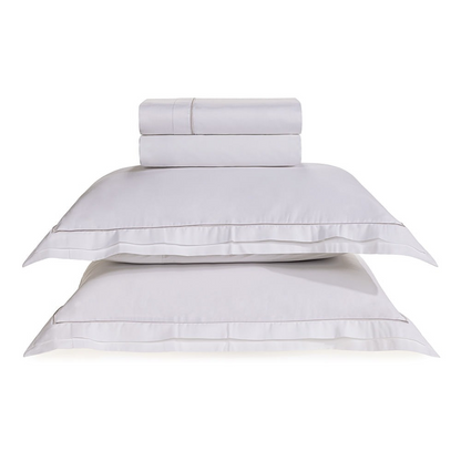 Jogo de Cama Queen 300 fios Doppio Branco Algodão Egipcio Trussardi