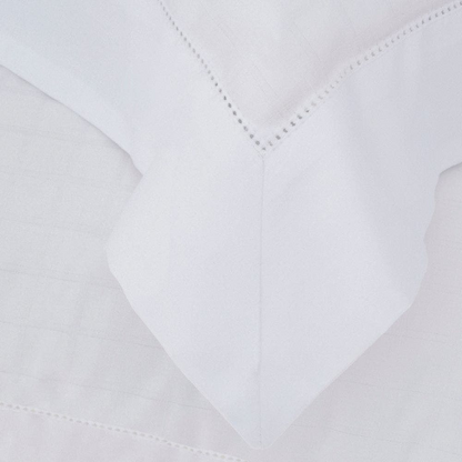 Fronha Damask Square 3 Abas 50x90 cm Cor Branco 300 Fios 100% Algodão Cetim