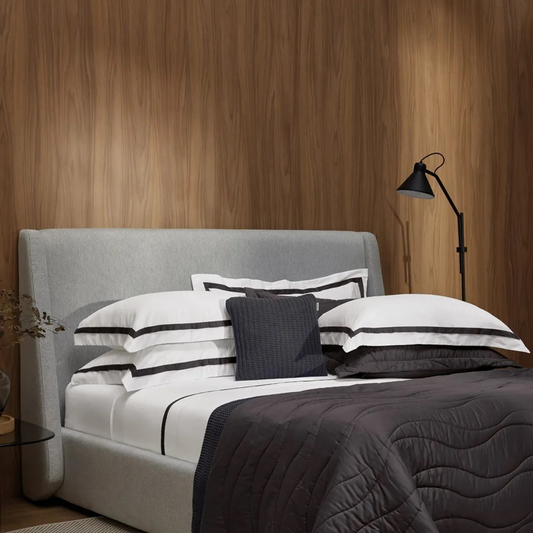 JOGO DE CAMA 4 PECAS VERCELLI BRANCO CHUMBO 2,40x2,80cm QUEEN TRUSSARDI 300 FIOS