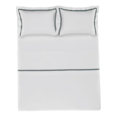 JOGO DE CAMA 4 PECAS VERCELLI COR 1 BRANCOAZUL MARE 2,20x2,80cm CASAL TRUSSARDI 300 FIOS