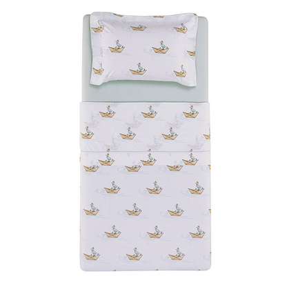 Jogo de Cama Marinai Solteiro Infantil 200 Fios 100% Algodão Trussardi 1,70x2,60cm