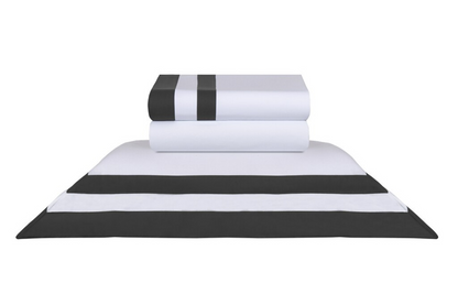 Jogo de Cama Queen Double Branco/Grafite 200 fios 100% Algodão Naturalle