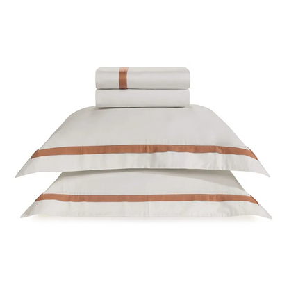 JOGO DE CAMA 4 PECAS VERCELLI COR 1 BRANCO/SOLARE 2,20x2,80cm Casal TRUSSARDI 300 FIOS