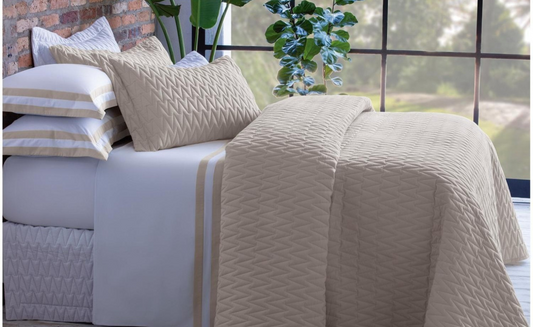 Jogo de Cama Casal Double Branco/Fendi 200 fios 100% Algodão Naturalle