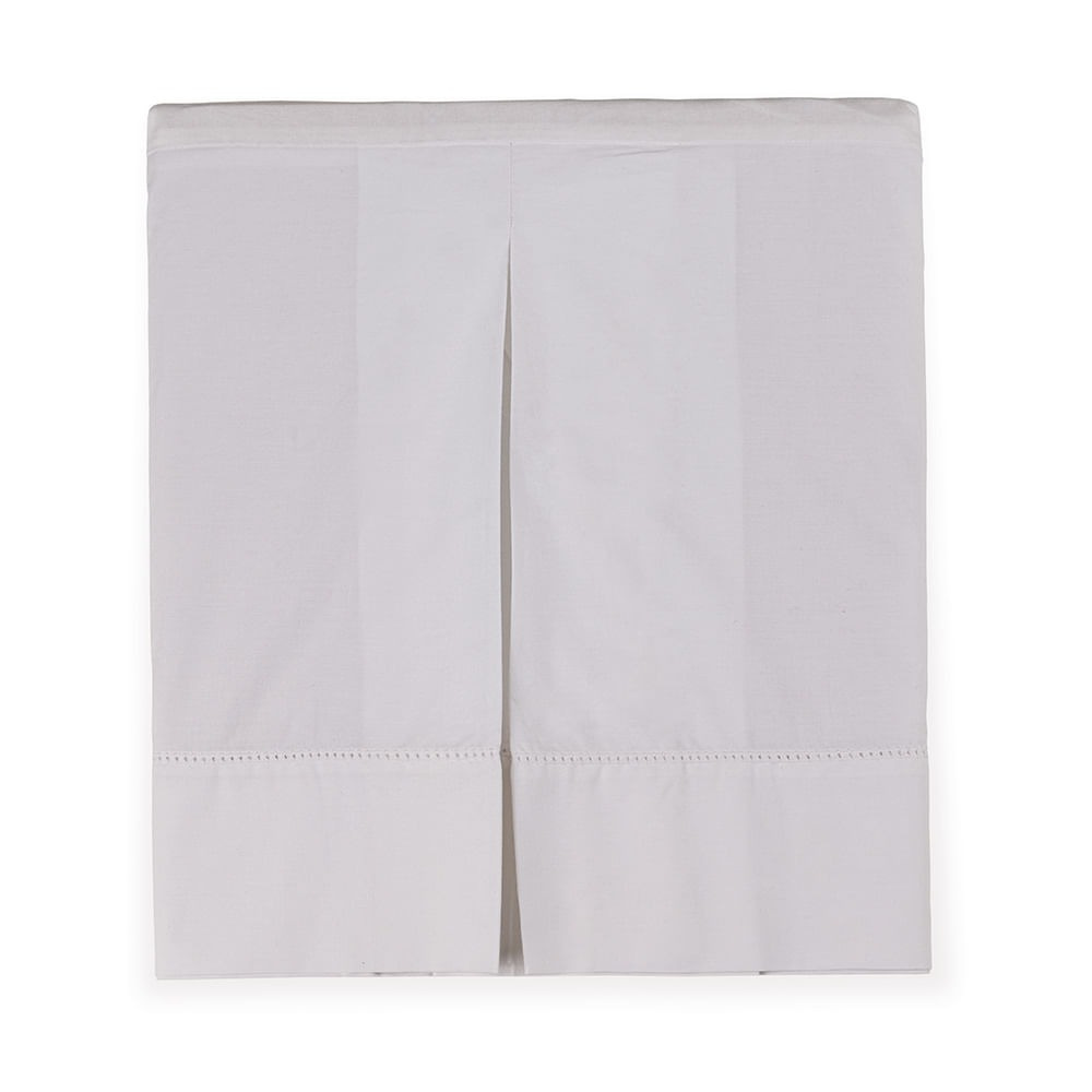 Saia para Cama Box King 100% Algodão Tullia Branco/Branco percal 200 fios 100% algodão Trussardi
