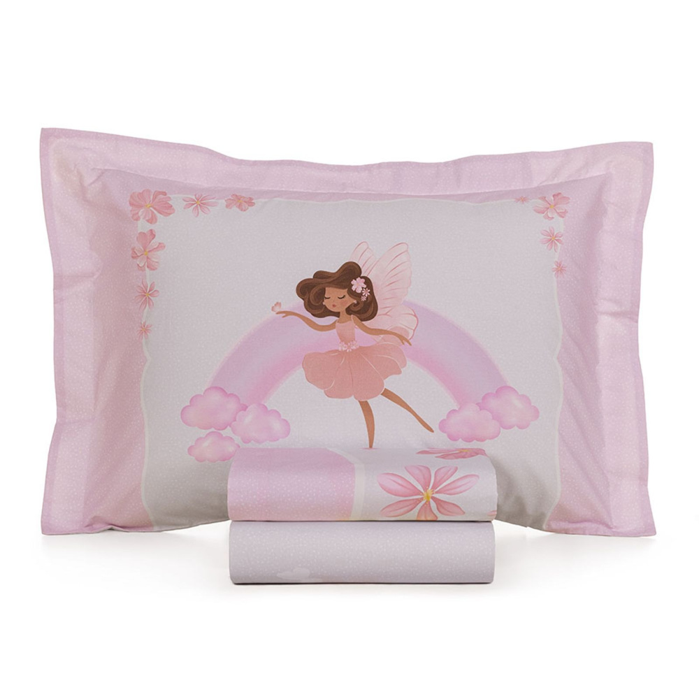 Jogo Cama Karsten Graciela 100% Algodão 1,80 x 2,50 cm Solteiro Branco