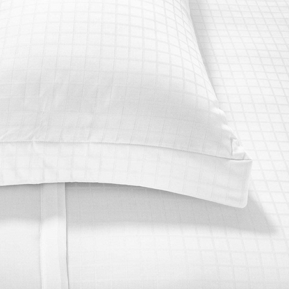 Kit Colcha Buddemeyer Damask Square 2 Peças 300 Fios 100% Algodão Cetim Solteiro Cor Branco