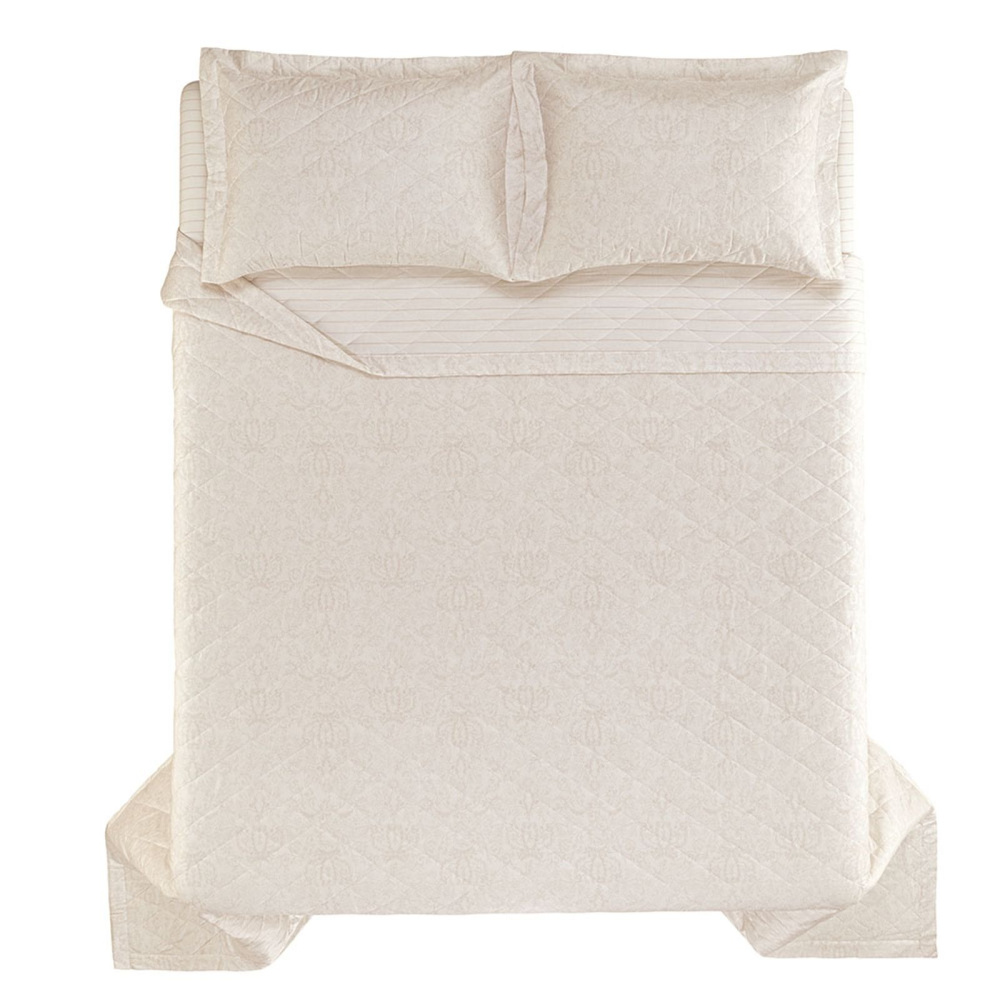 Jogo de Colcha Elisa 290 x 260cm King Est Bege