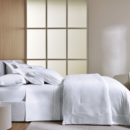 Colcha com Porta Travesseiros King Trussardi Fratelli 300 Fios 100% Algodão Egípcio Branco