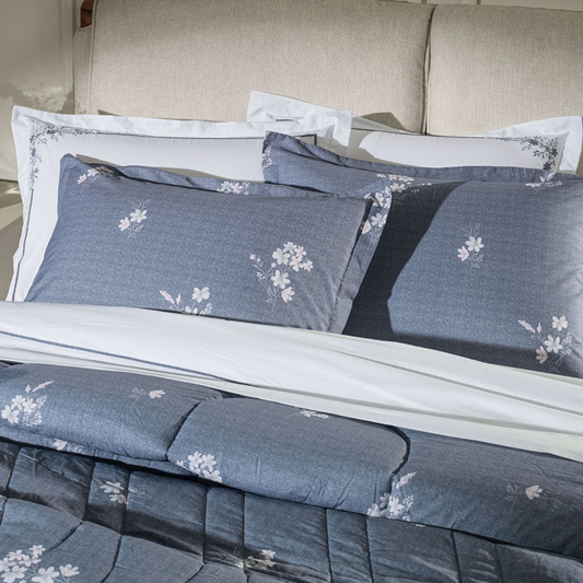 Colcha Queen com 2 Porta-travesseiros 100% Algodão Helen