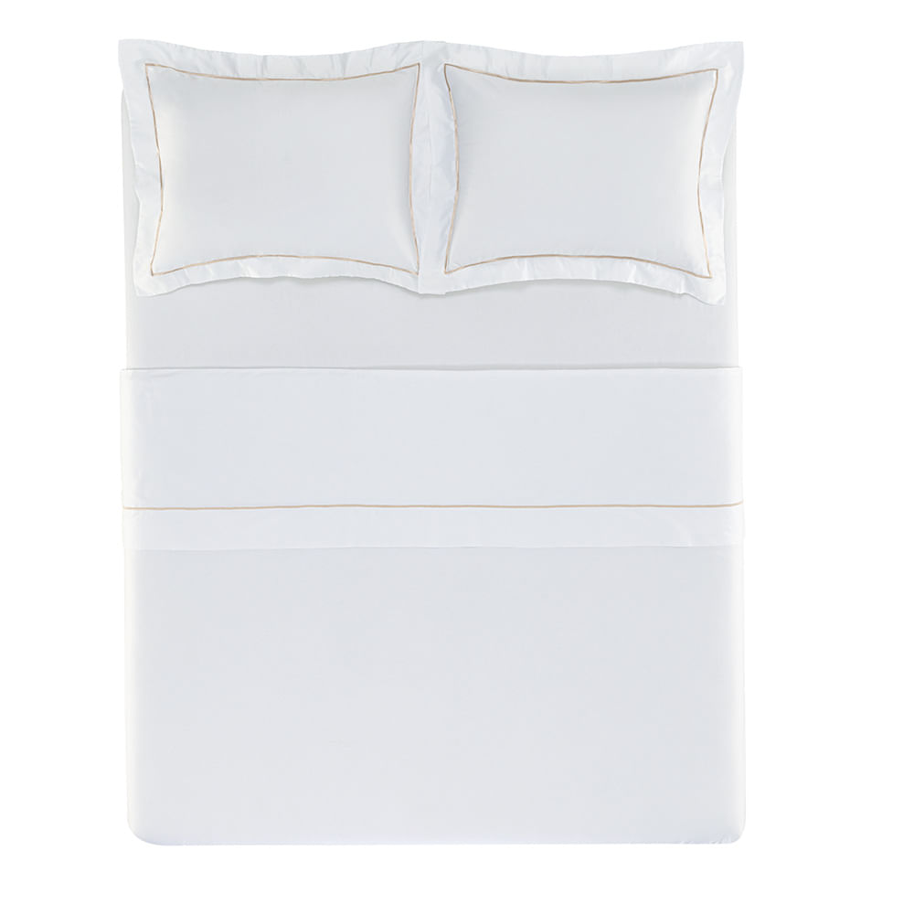 Jogo de Cama Dominicani 280 x 280cm King  Branco