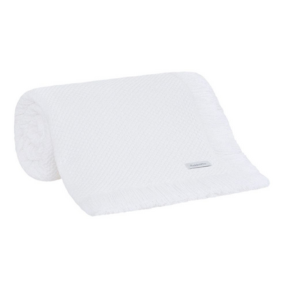 Colcha Buddemeyer Jacque com Franja Modelo 10014-104 100% Algodão Tricot Casal Cor Branco