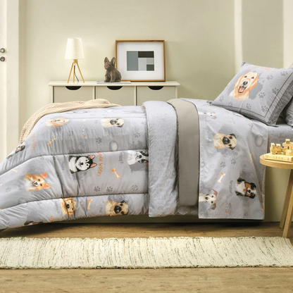 Jogo de Cama Infantil Casal 200 Fios 100% Algodão Dog