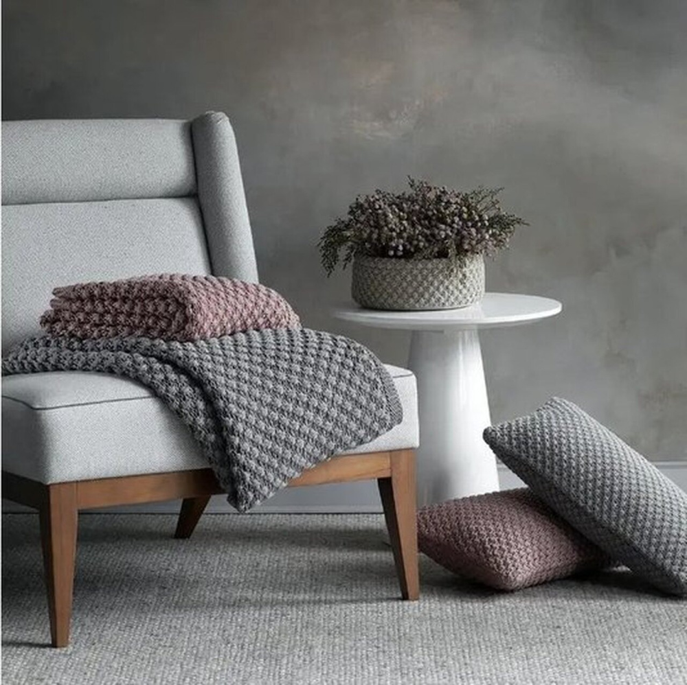 Manta Tricot Manu 125x150 cm Cor Rose 100% Poliéster