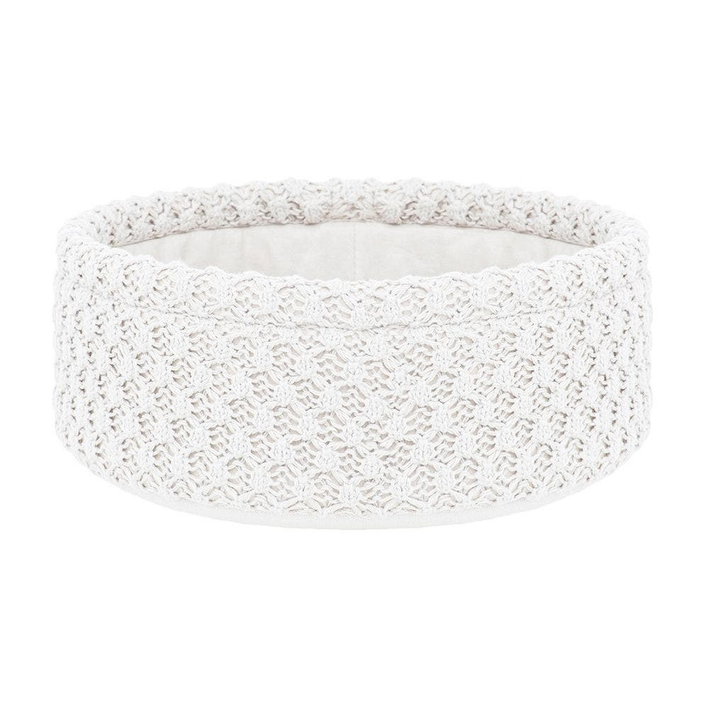 Cesto Tricot Manu 10x25 cm Cor Marfim 100% Poliéster e Algodão