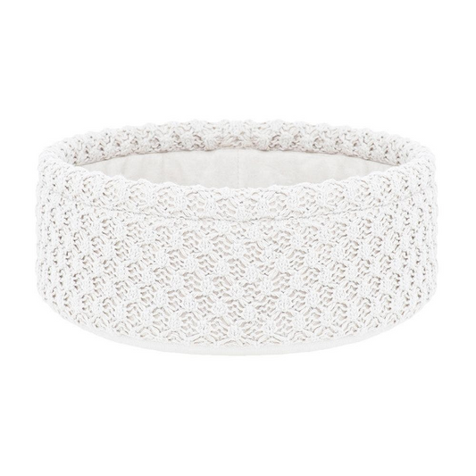 Cesto Tricot Manu 10x25 cm Cor Marfim 100% Poliéster e Algodão