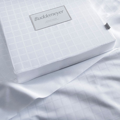 Jogo de Cama Cetim Damask Square 300 Fios 100% Algodão Solteiro Cor Branco