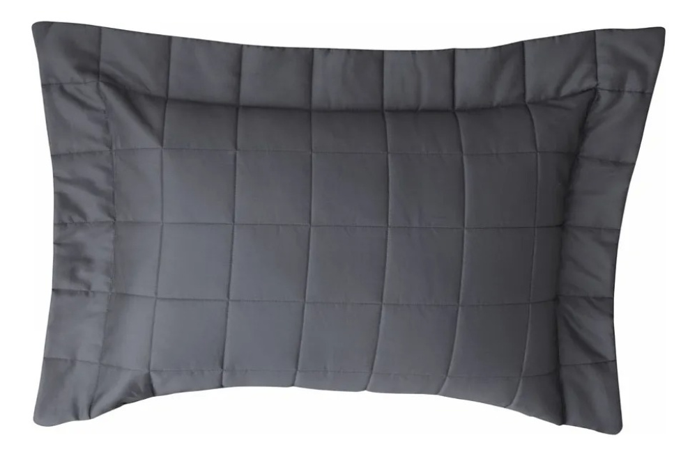 Colcha Satinee Square Super King Cor Cinza 100% Algodão