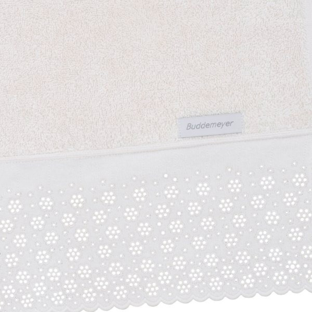 Toalha de Rosto com Aplicação Lovely 48x90 cm Cor Branco 100% Algodão