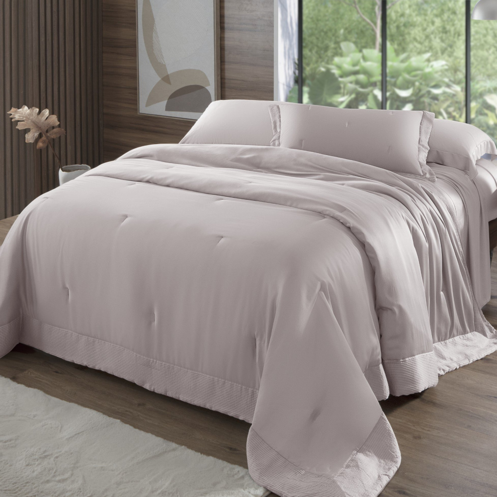 Colcha King Kacyumara Bali Bambu 400 Fios 100% Viscose de Bambu Rose
