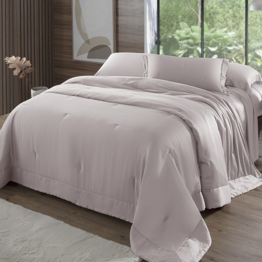 Colcha Kacyumara Bali Bambu 400 Fios King Rosé