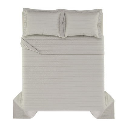 Kit Cobre Leito Colcha Trussardi Monteleone 100% Algodão 240 x 260cm Queen Grigio