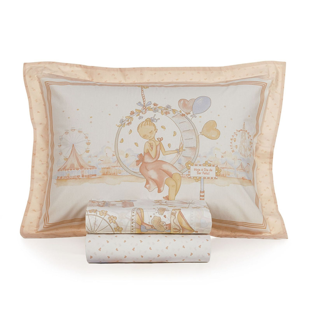 Jogo de Cama Infantil Solteiro 200 Fios 100% Algodão Vick