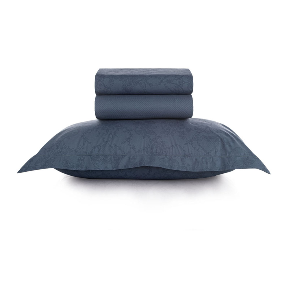 Jogo De Cama  Catena 3 Peças  180 x 250 cm Solteiro Azul