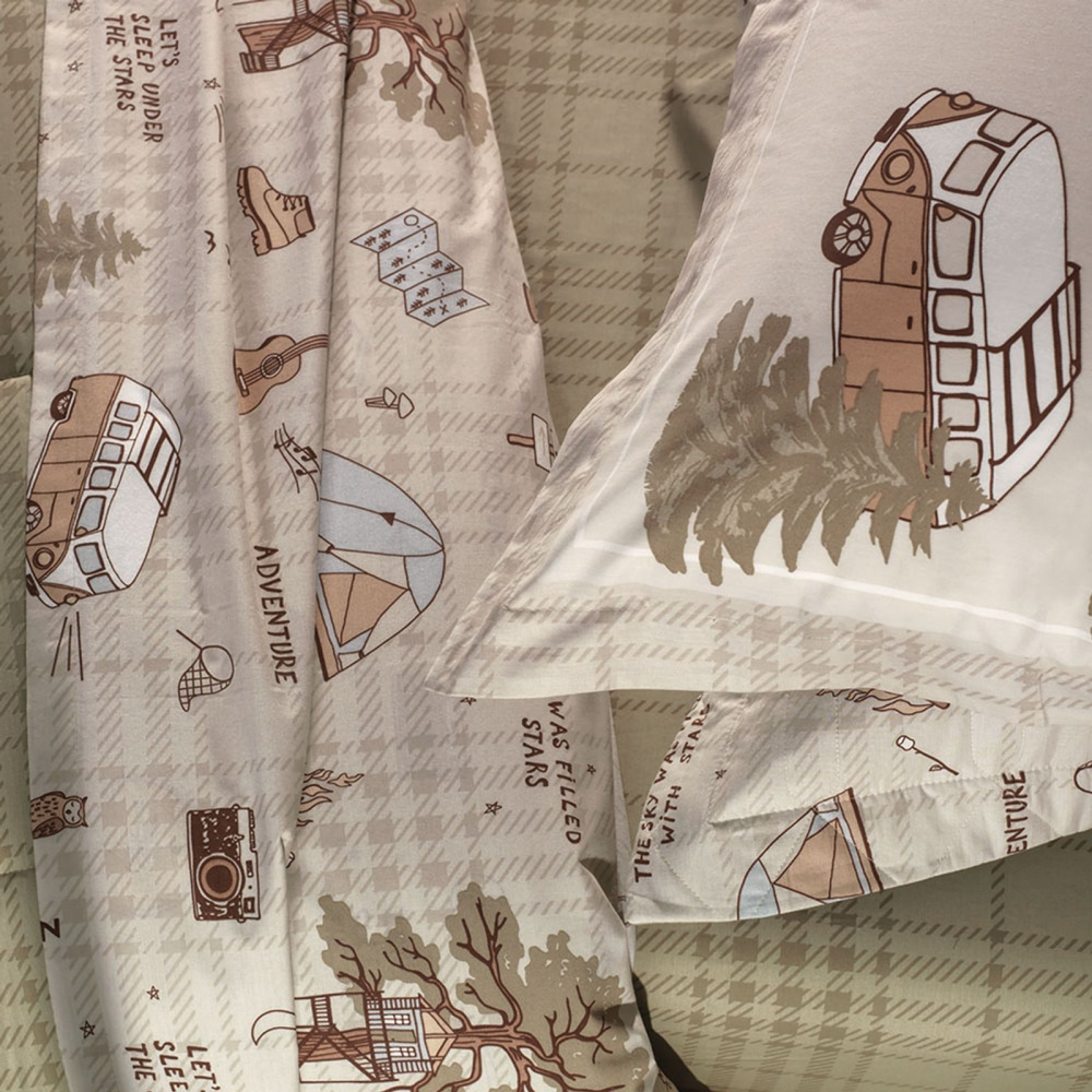 Jogo de Cama Infantil Solteiro 200 Fios 100% Algodão Aventura