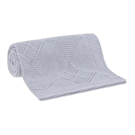 Manta Tricot Brioni 125x150 cm Cor Prata 100% Poliéster