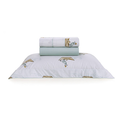 Jogo de Cama Marinai Solteiro Infantil 200 Fios 100% Algodão Trussardi 1,70x2,60cm
