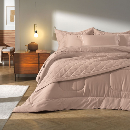 Jogo de Cama Queen 300 Fios 100% Algodão Bossa rosa