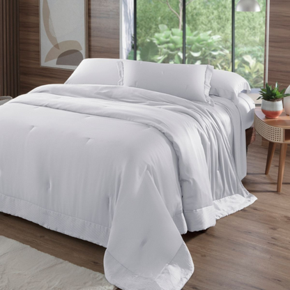 Colcha Bali Bambu 400 Fios Queen Cor Branco