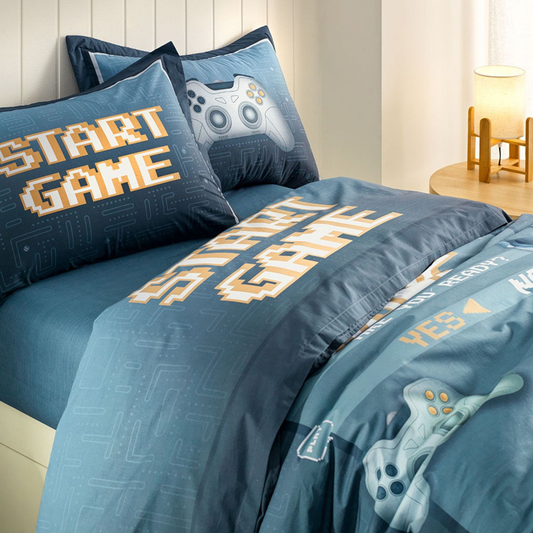 Jogo de Cama Infantil Solteiro 200 Fios 100% algodão Game