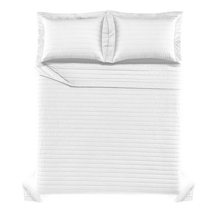 Kit Cobre Leito Colcha Trussardi Monteleone 100% Algodão 290 x 260cm King Branco