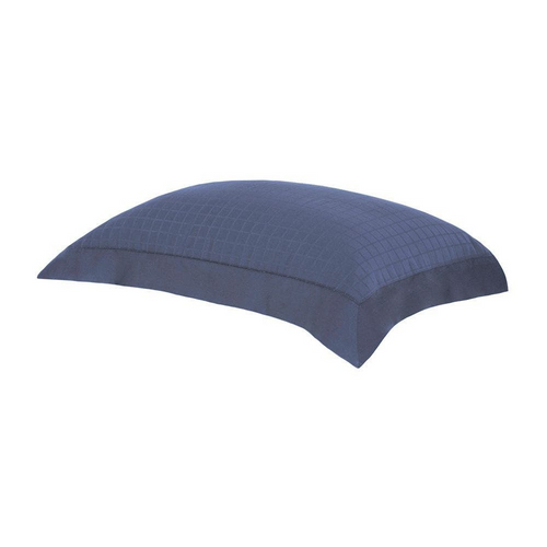 Fronha Damask Square 3 Abas 50x70 cm Cor Azul 300 Fios 100% Algodão Cetim