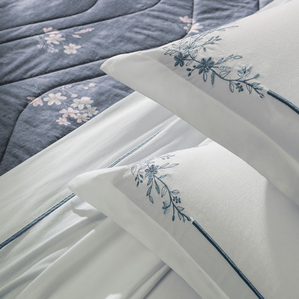 Jogo de Cama Casal 200 Fios 100% Algodão Helen Branco Karsten