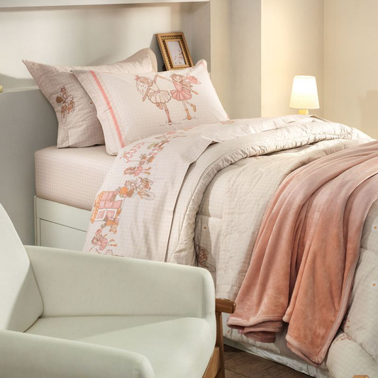 Jogo de Cama Karsten Daisy 4 peças 100% Algodão 220 x 250cm 112gm²  Casal Estampado