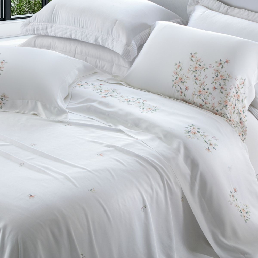 Jogo de Cama Queen Kacyumara Lovan 400 Fios 100% Viscose de Bambu Estampado