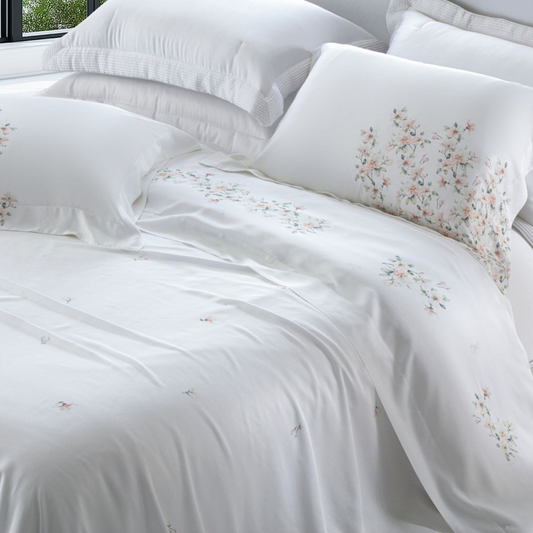 Jogo de Cama Queen Kacyumara Lovan 400 Fios 100% Viscose de Bambu Estampado