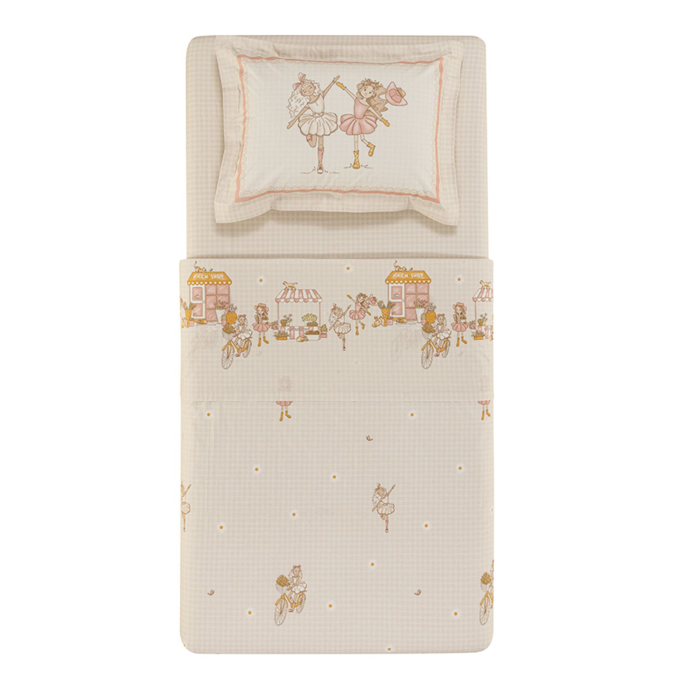 Jogo de Cama Karsten Daisy 3 peças 100% Algodão 180 x 250cm Solteiro Estampado