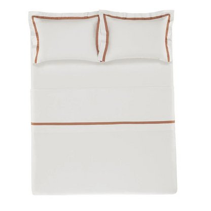 JOGO DE CAMA 4 PECAS VERCELLI COR 1 BRANCO/SOLARE 2,20x2,80cm Casal TRUSSARDI 300 FIOS