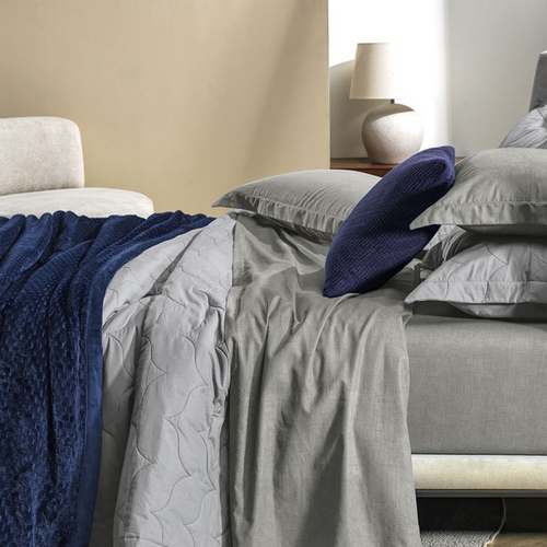 Jogo de Cama Queen 100% Algodão Tesso Cinza Karsten