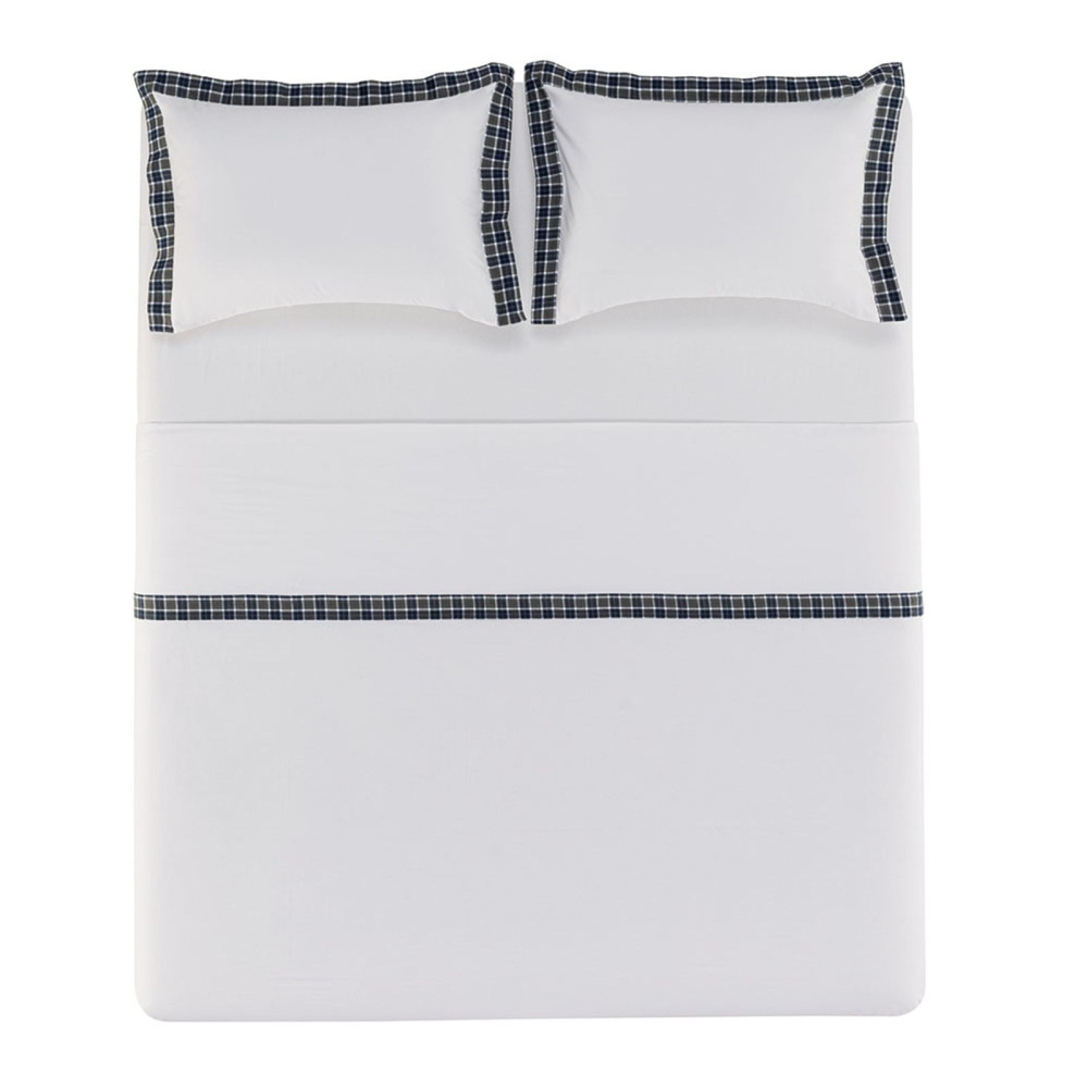 Jogo de Cama Casal 200 Fios 100% Algodão Tobias