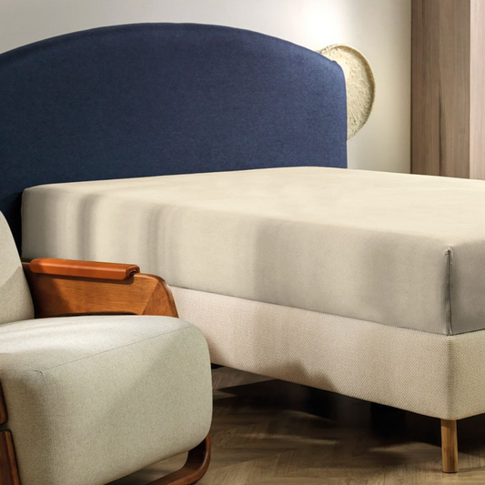 LENCOL DE ELASTICO 300 FIOS BASICA AVULOS QUEEN ALTENBURG BEGE DELAVE