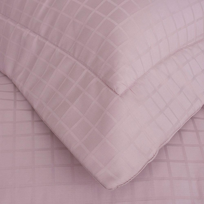 Kit Colcha Buddemeyer Damask Square 3 Peças 300 Fios 100% Algodão Cetim King Cor Rosa