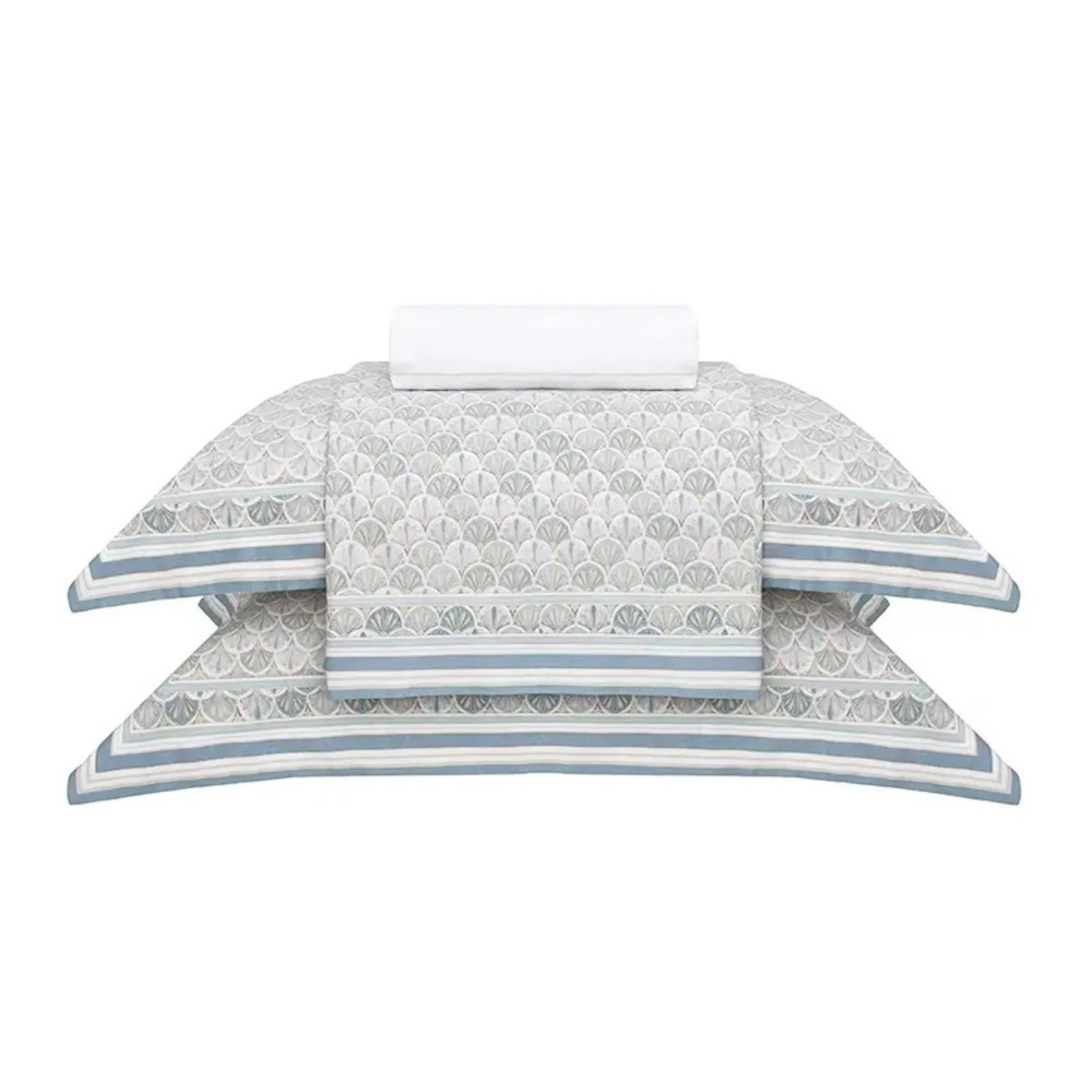 Jogo de Cama Bud Vision Lanvin Cetim 300 Fios 100% Algodão Super King Estampado